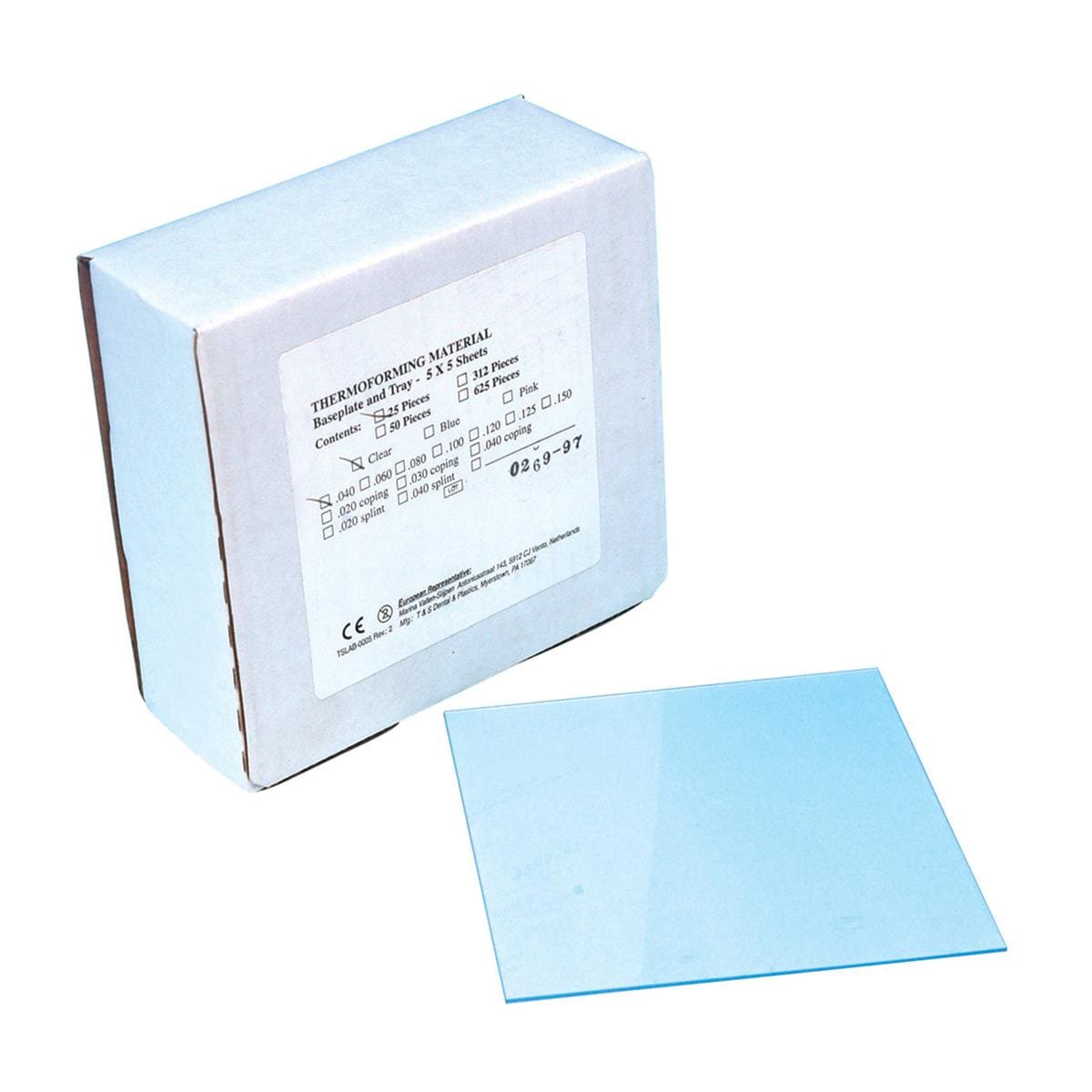 Blanks Clear Surg/Tray 1.00mm 5X5Inch 25pk