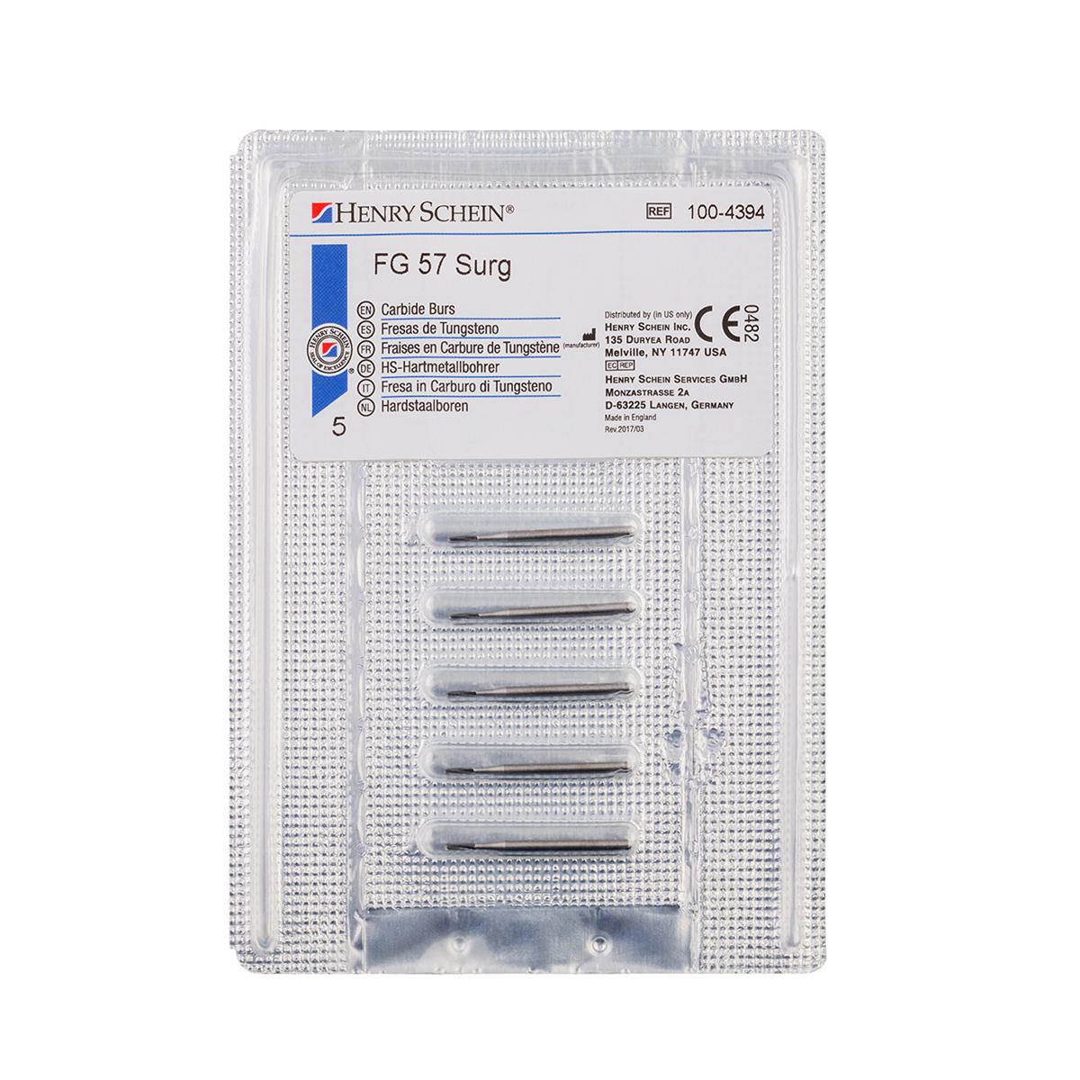 HS Bur TC Surgical FG Fissure Plain 010 (57) 25mm 5pk