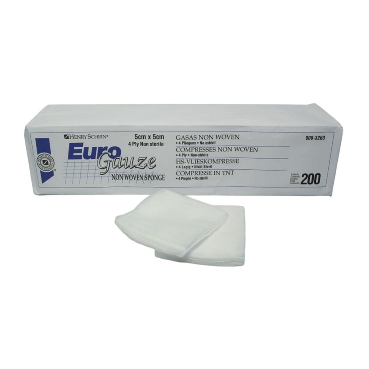 HS EuroGauze Sponges 4-ply 5 x 5cm 200pk