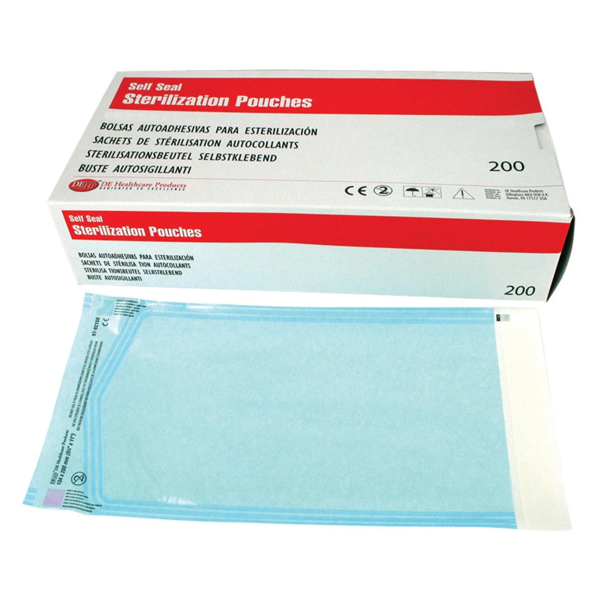 DEHP Sterilisation Selfseal Pouch 134x280mm 200pk