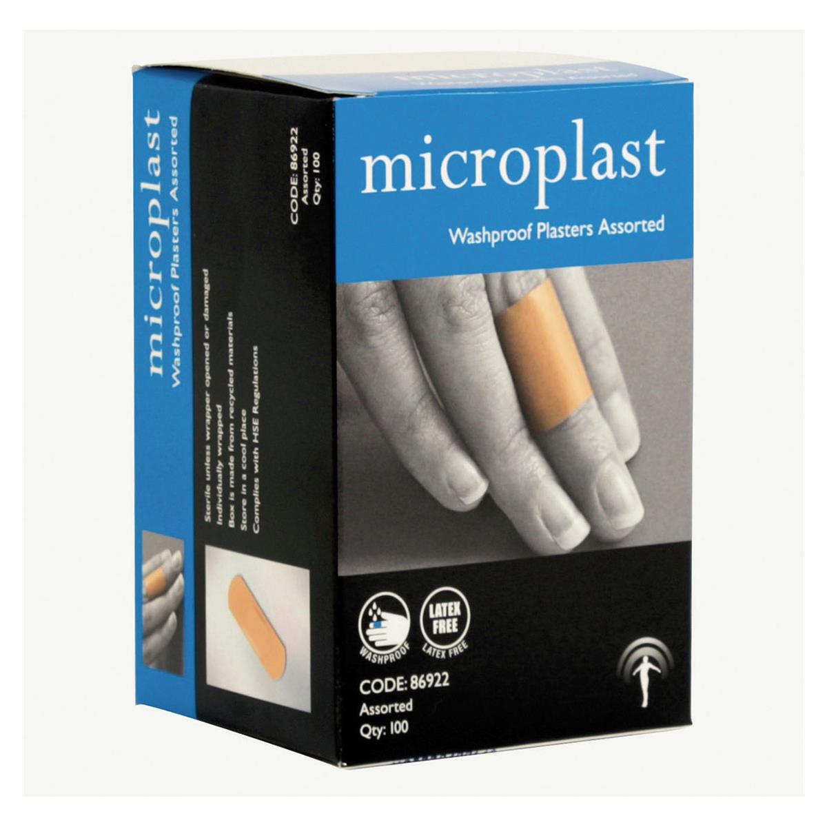 Microplast Washproof Plasters 2.5 x 7.5cm 100pk