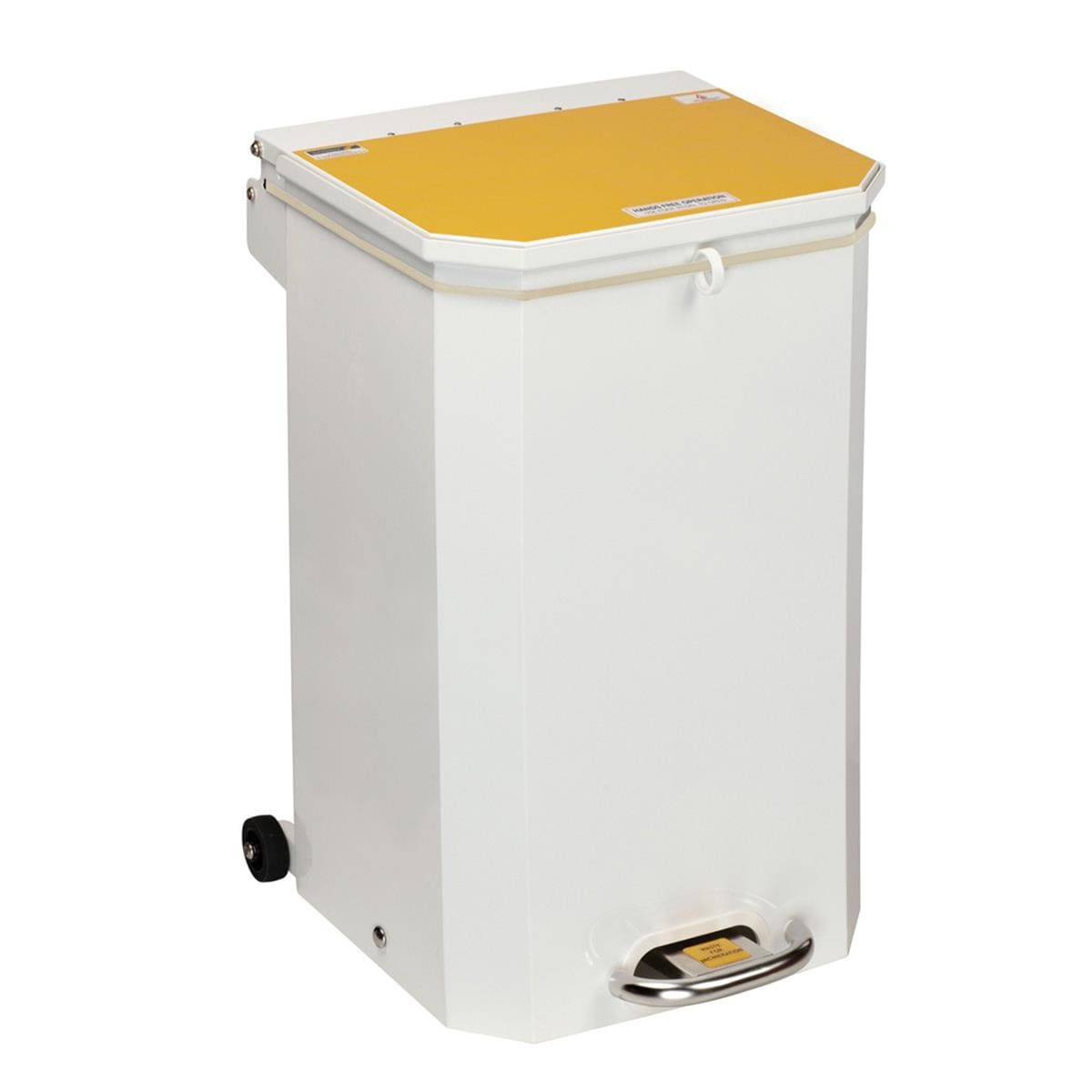 Bin 50L Yellow/Black Stripe Lid