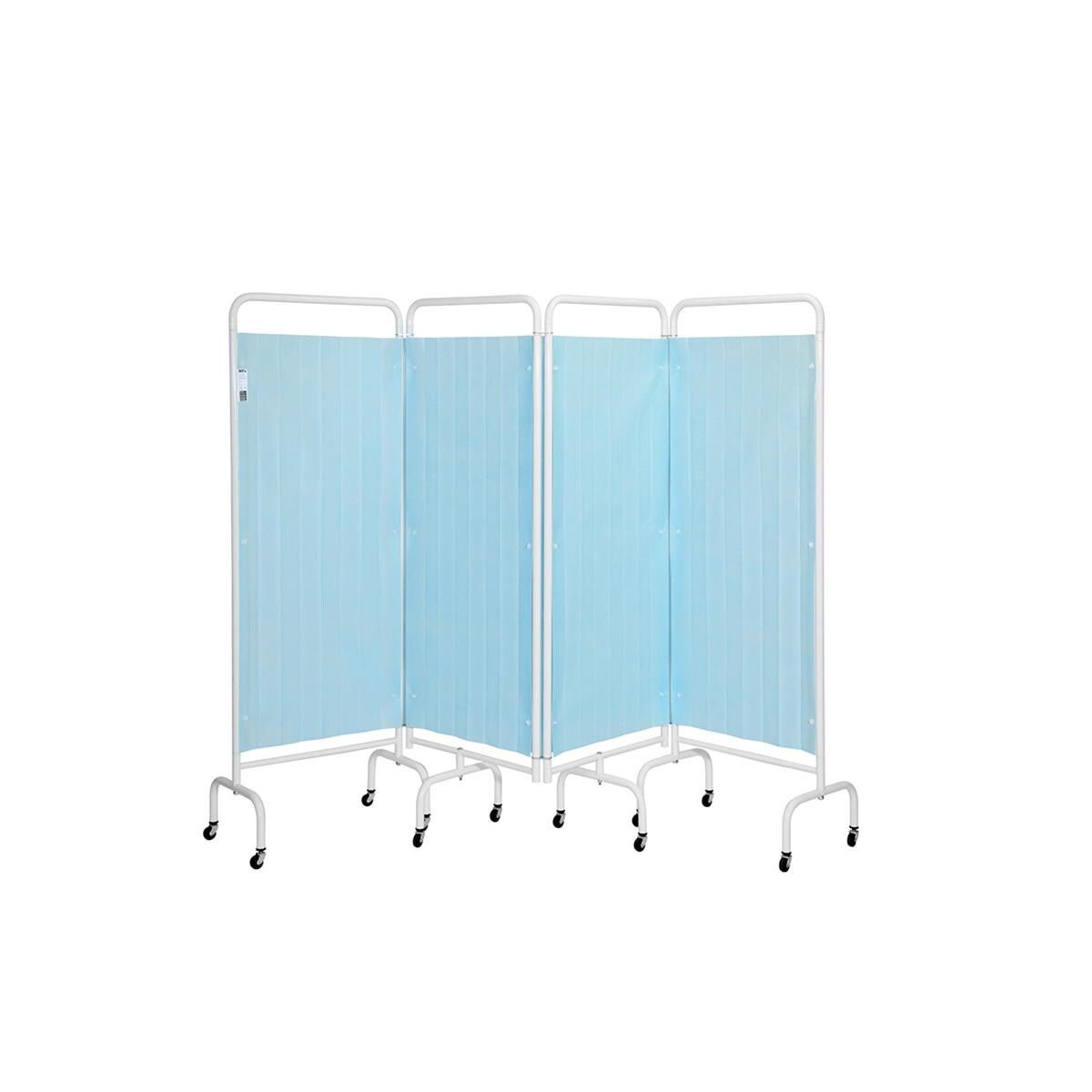 4 Section Screen With Disposable Curtains Pastel Blue