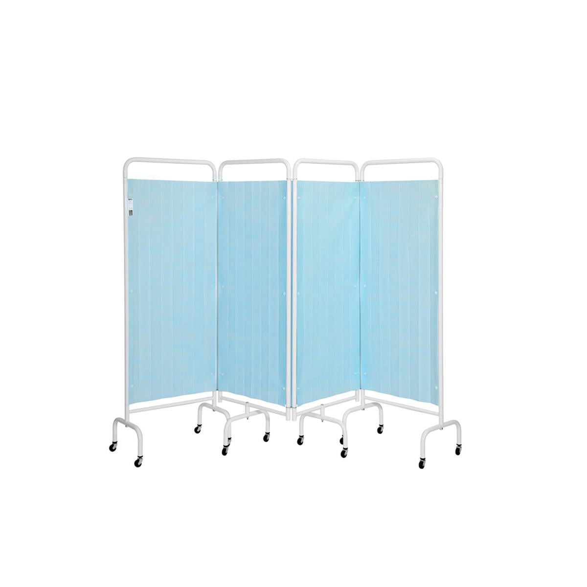 5 Panel Screen with Disposable Curtain Pastel Blue