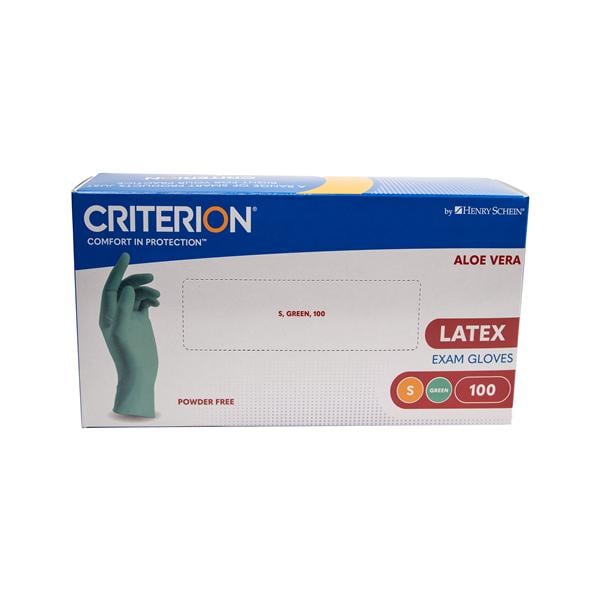Criterion Gloves Latex Powder-Free Aloe Vera Green Small 100pk