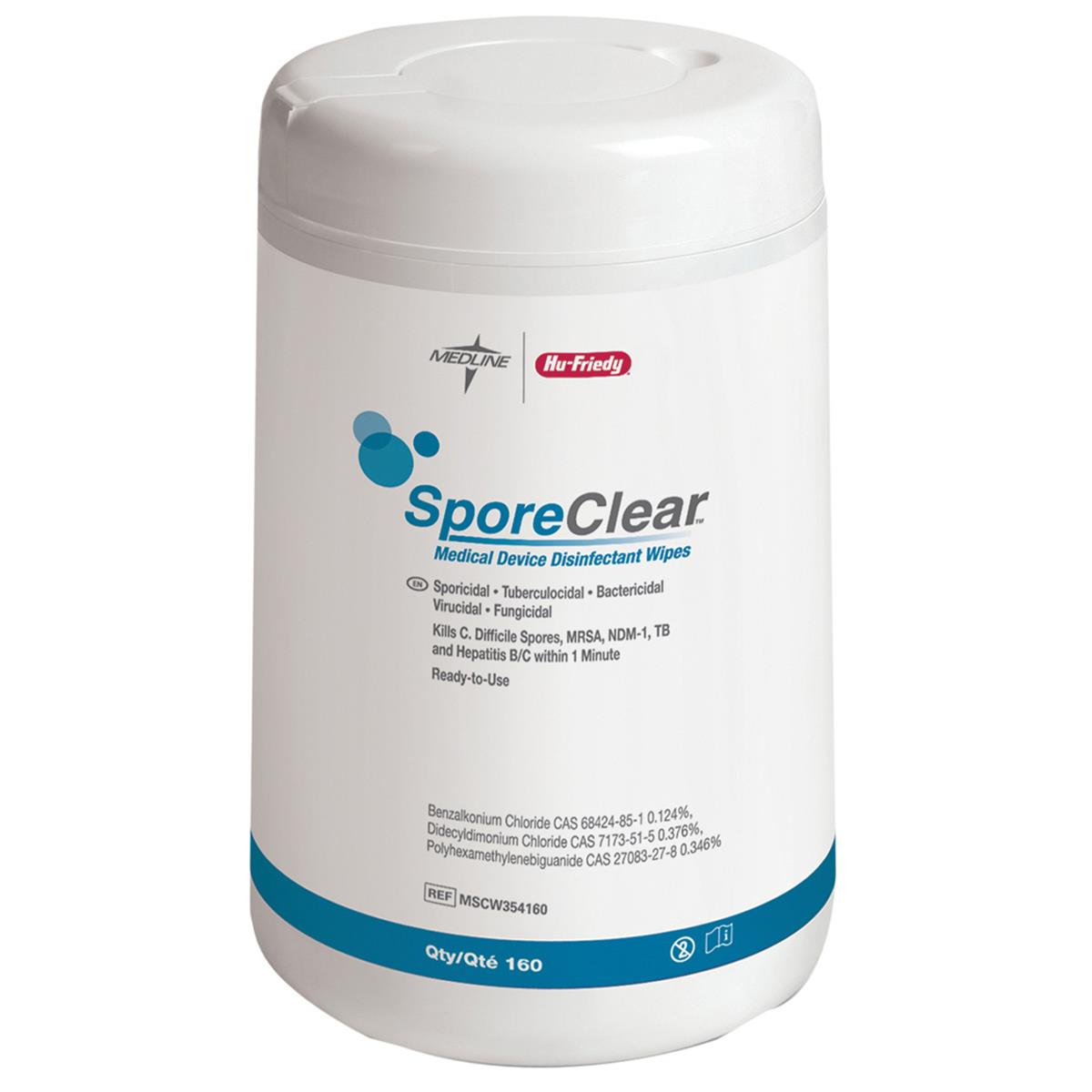 Sporeclear Disinfectant Wipes Tub 160pk - Henry Schein Dental