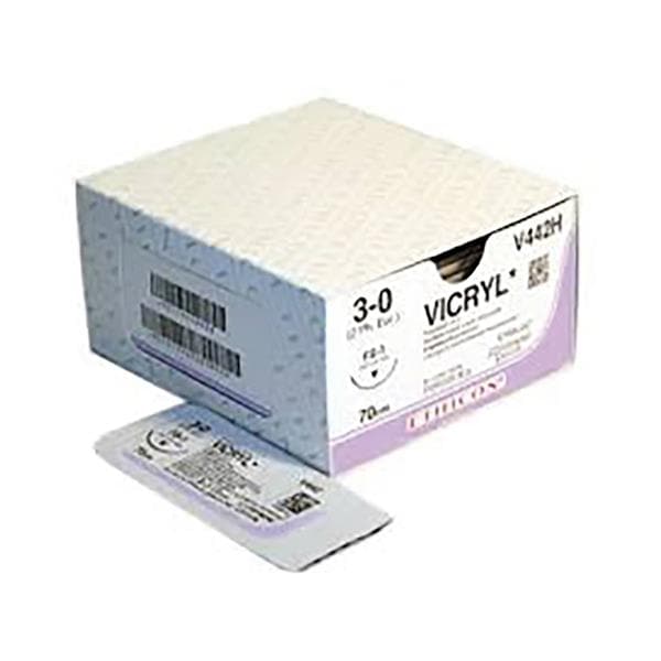 Vicryl Sutures Violet Coated 45cm 6-0 3/8 Circle Spatula SPAT-10 11mm W9760 12pk