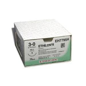 ETHILON Sutures Black Uncoated 30cm 10-0 3/8 Circle Micro-Point Spatula TG140-6 6.5mm W1768 12pk