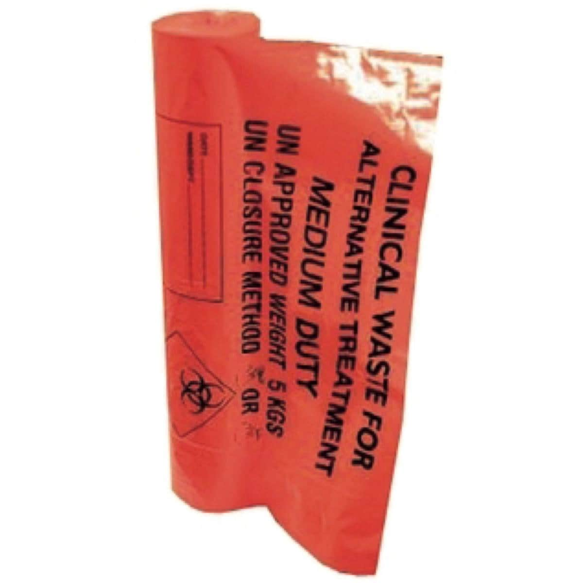 Heavy Duty Clinical Waste Bag 15 x 28 x 39 Roll Orange 25pk