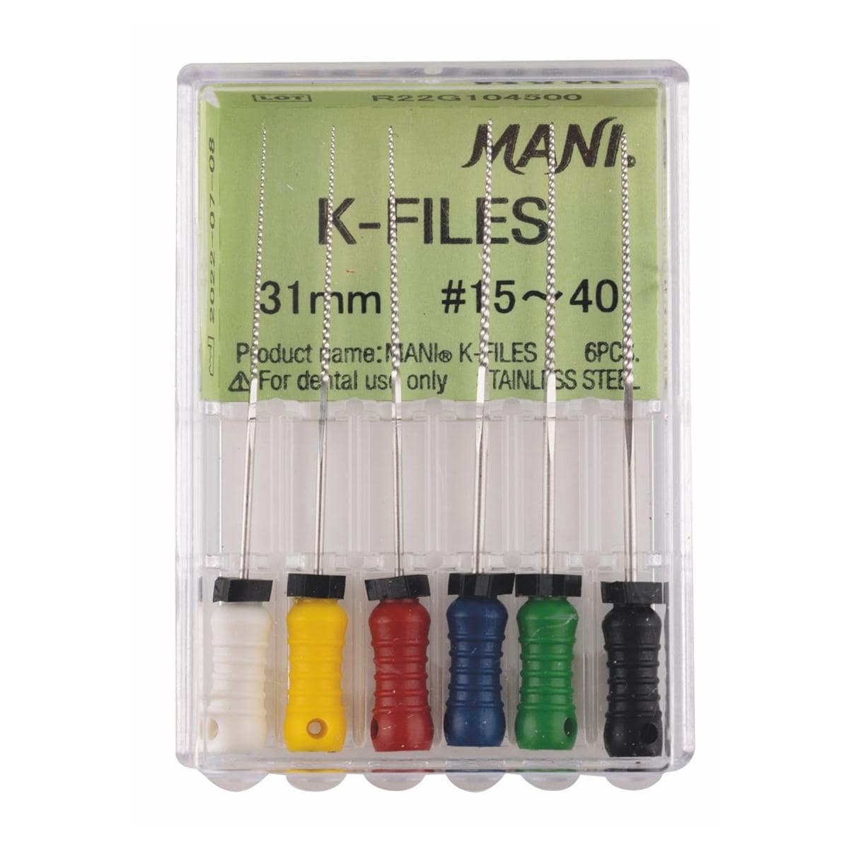 Mani K-File 31mm 15-40 Assorted 6pk