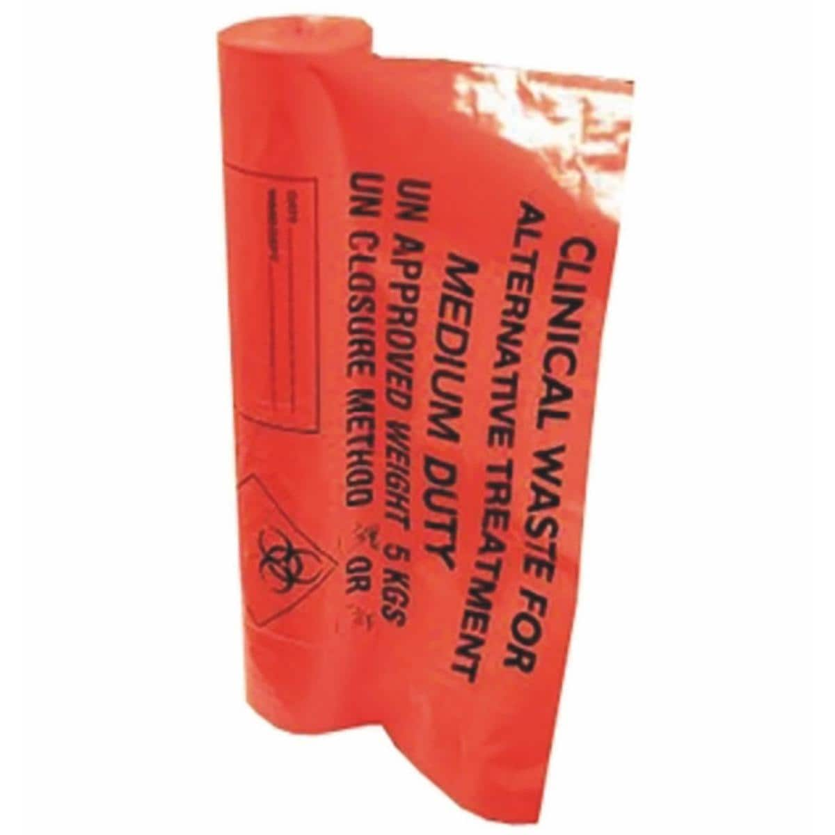 Orange Clinical Waste Sacks Medium 38x71x99cm 25pk