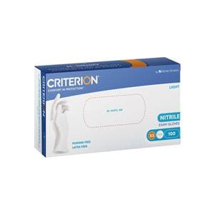 Criterion Gloves Nitrile Powder-Free Text White X-Small 100pk