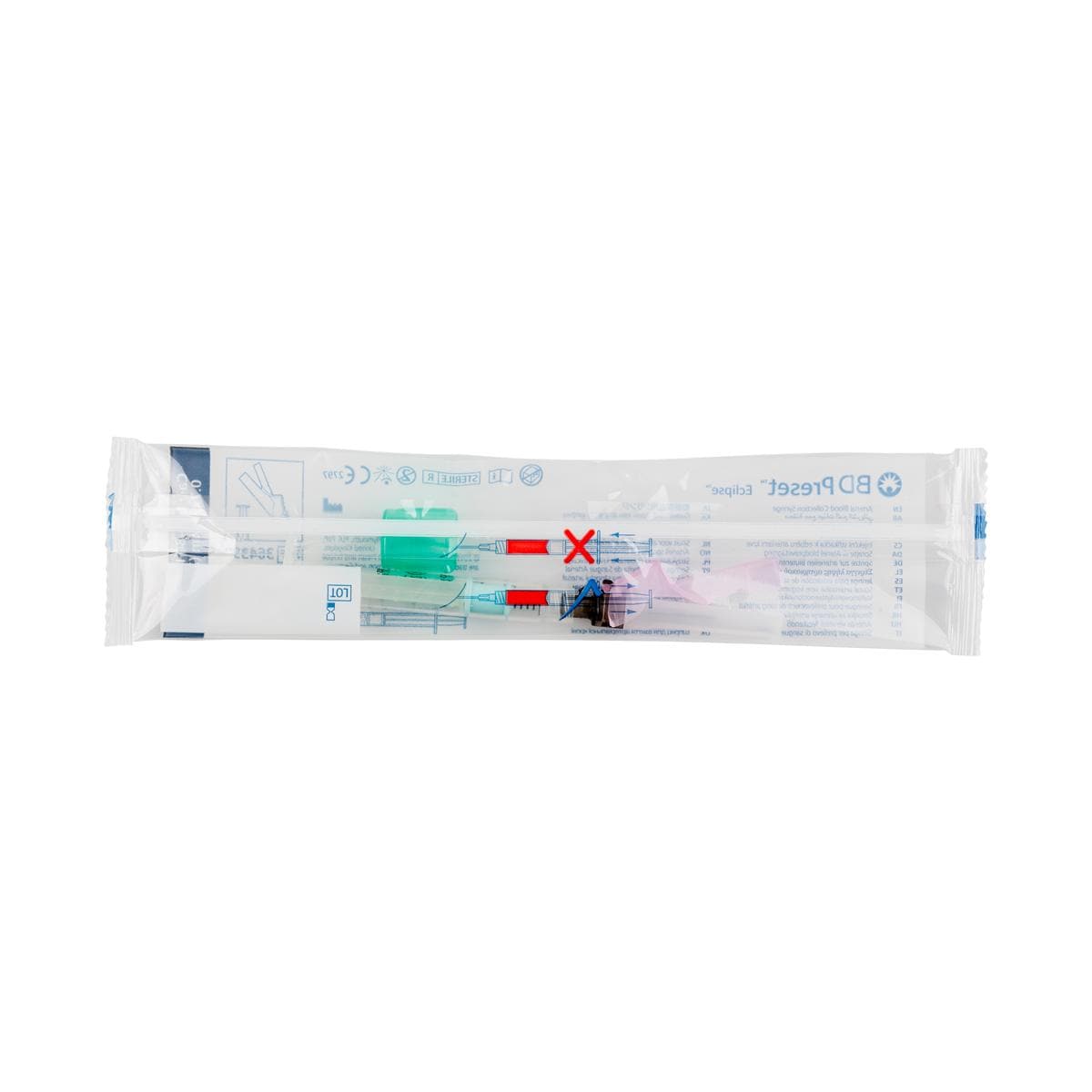 BD Preset Eclipse Arterial Blood Syringe 22G Luer Lock 3ml 100pk