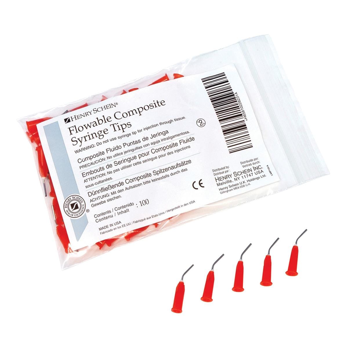 HS Flowable Composite Syringe Orange Tips 18ga 100pk