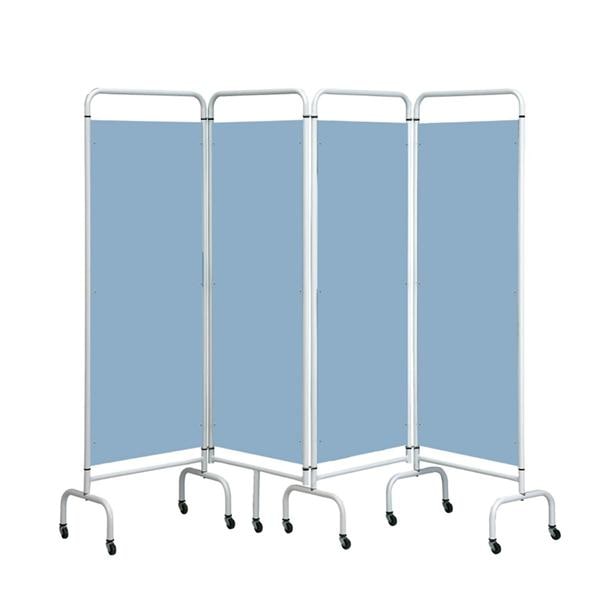 Mobile Screen 4-Panel with Curtain Sky Blue