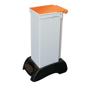 Metal Sack Holder 23L White with Orange Lid