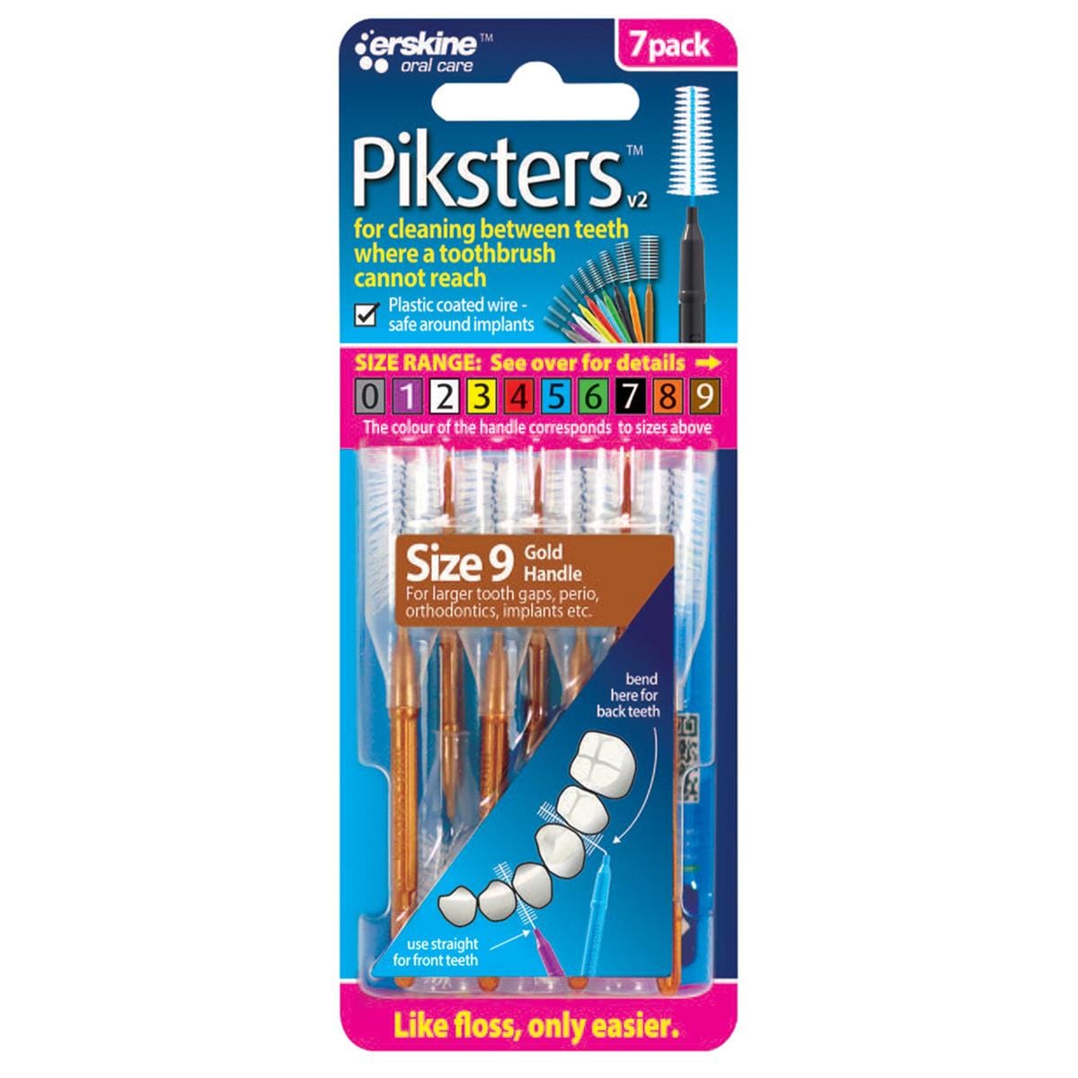 Piksters Interdental Brush Brown Size 9 4 x 7pk