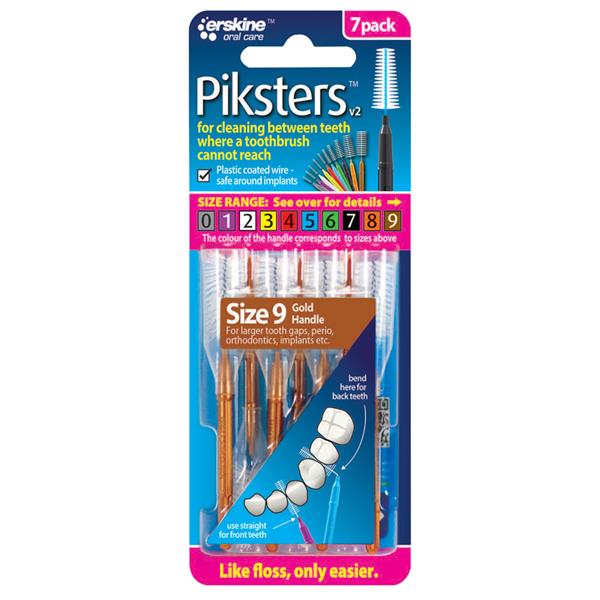 Piksters Interdental Brush Brown Size 9  4 x 7pk