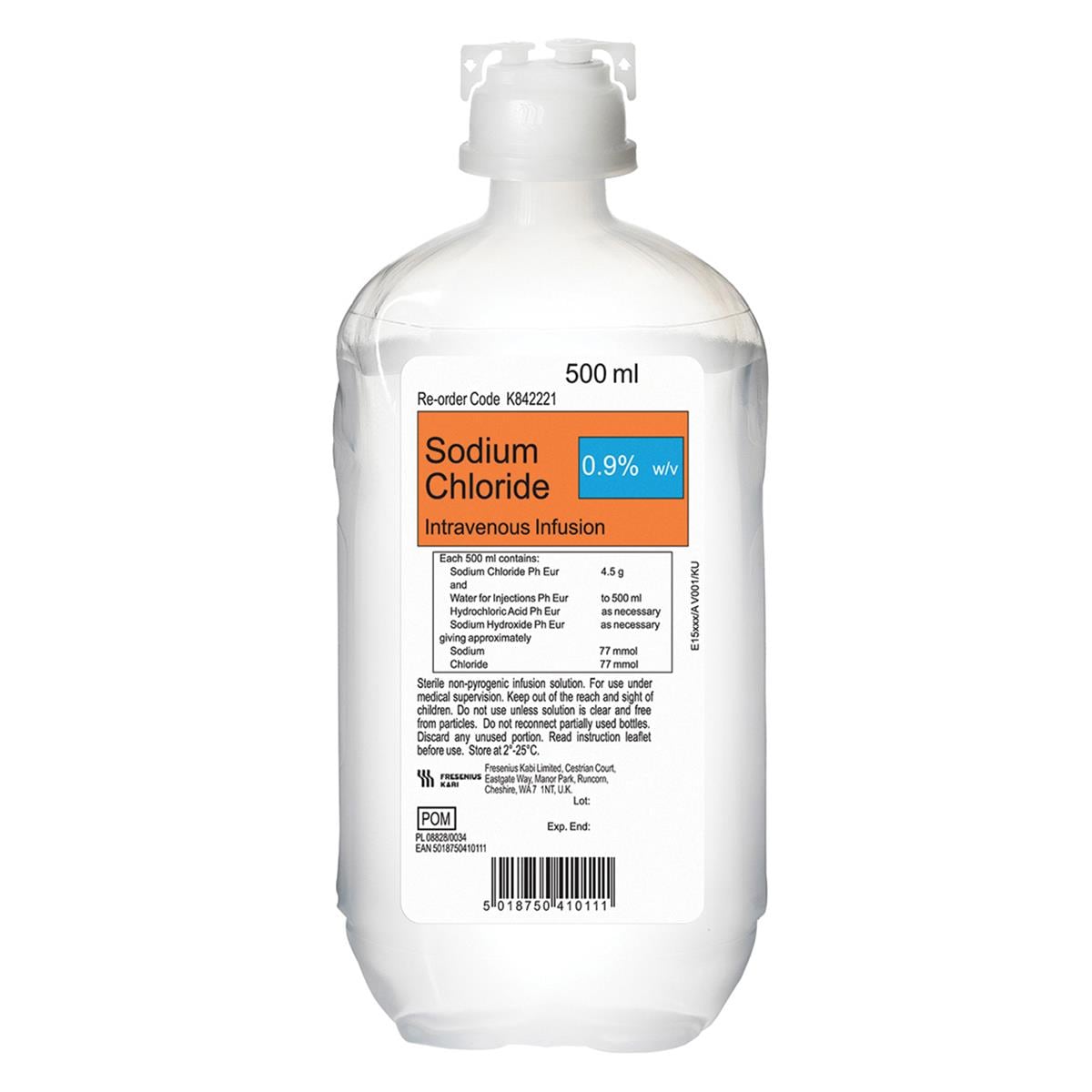 NaCl Solution saline bouteille 500 ml unitaire