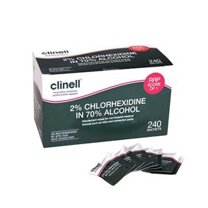 Clinell Device Wipe 2% Chlorhexidine in 70% Alcohol 240pk