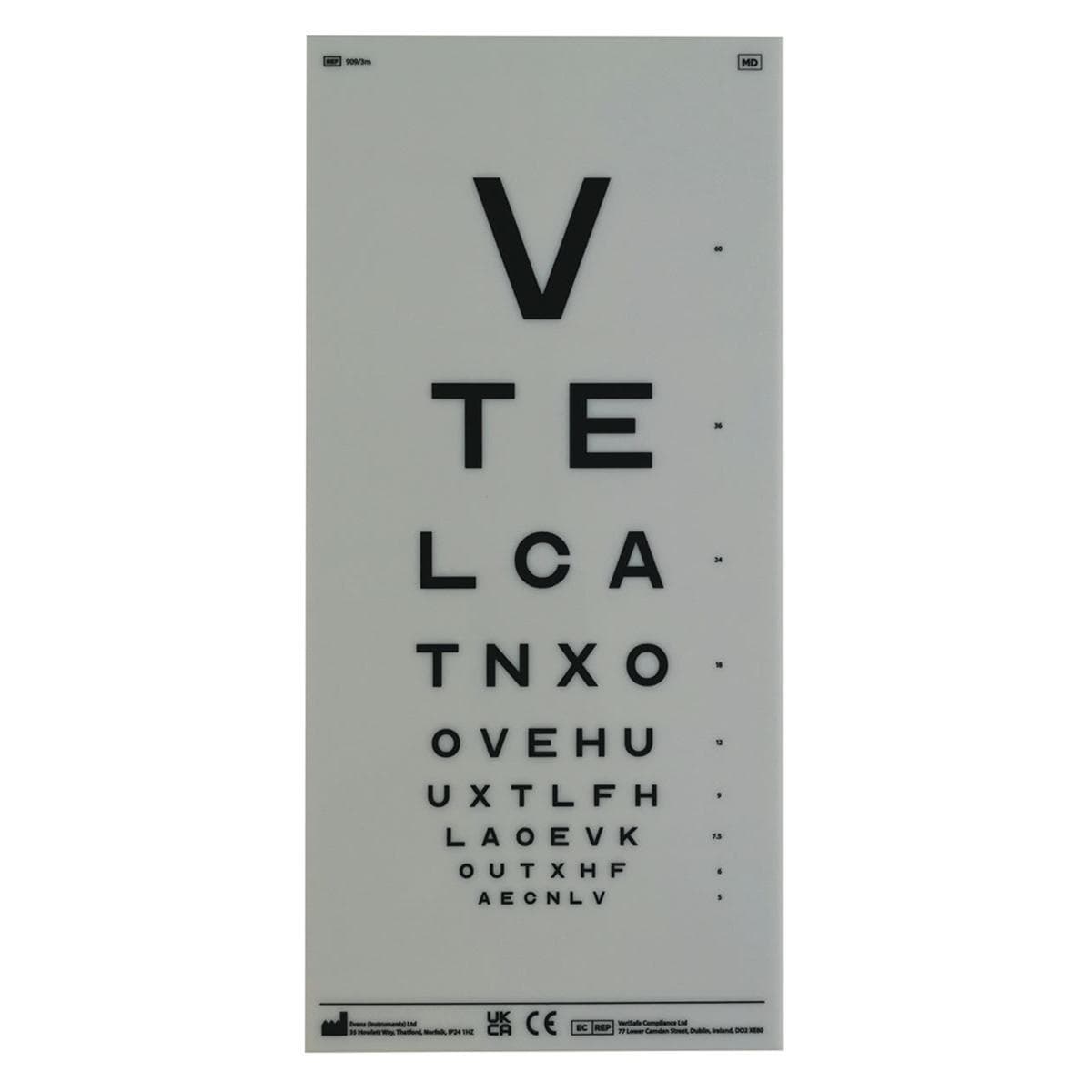 DVLA Plastic Eye Chart VTE 7.7 Direct 3m