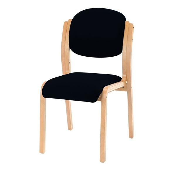 Barham Stacking Side Chair Black Fabric