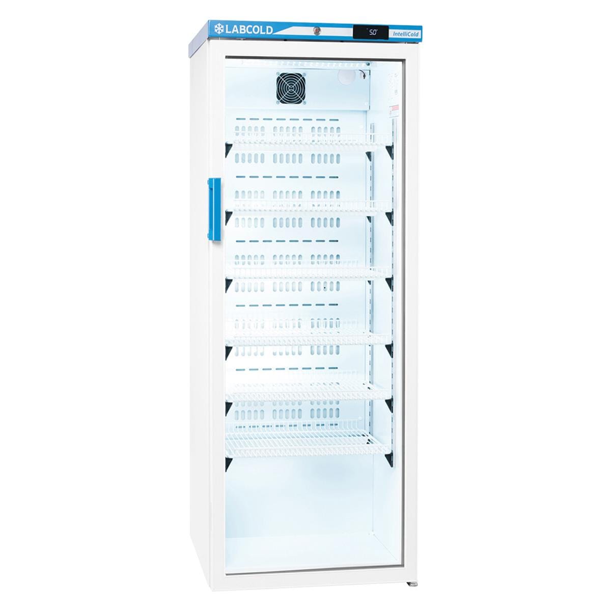 Free-Standing IntelliCold Pharmacy Refrigerator 340L Glass Door Key Lock
