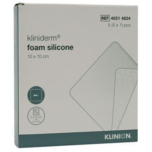 Kliniderm Foam Silicone Dressing 10cm x 10cm 5pk