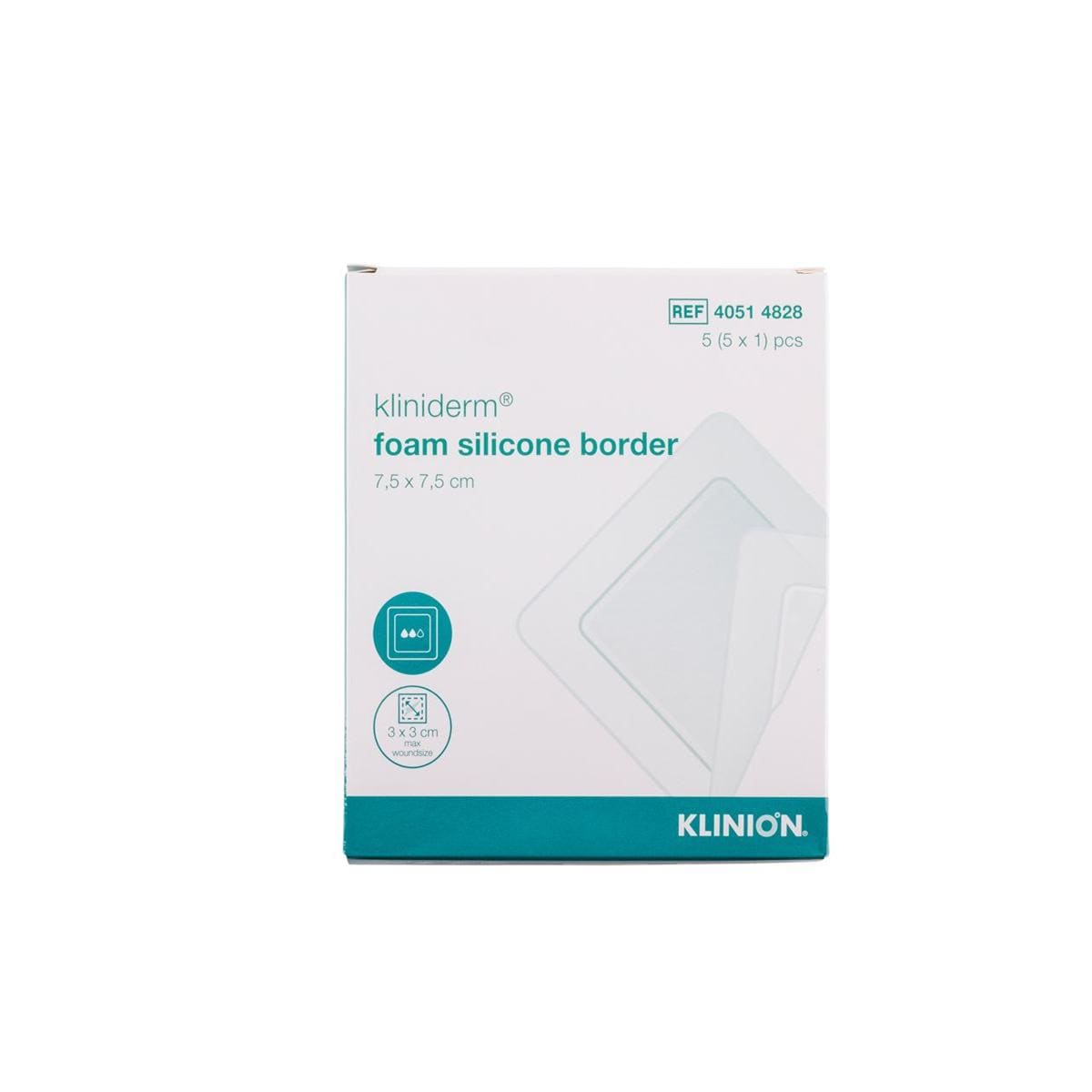 Kliniderm Foam Silicone Dressing 7.5cm x 7.5cm 5pk