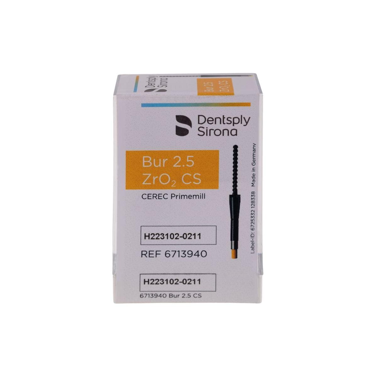 CEREC Primemill ZrO2 CS Bur 2.5mm 3pk