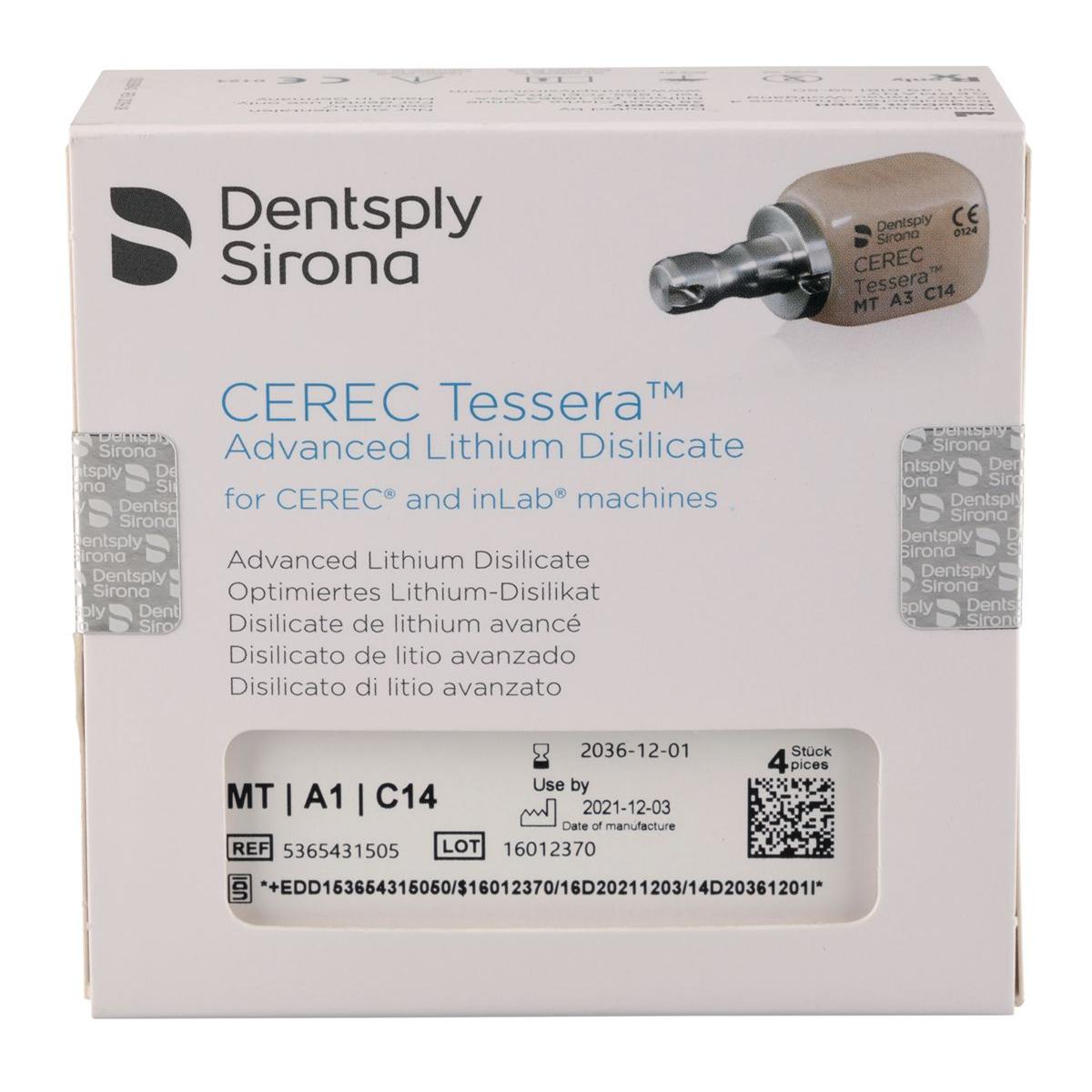 CEREC Tessera Bloc (MT) Medium Translucency A1 C14 4pk