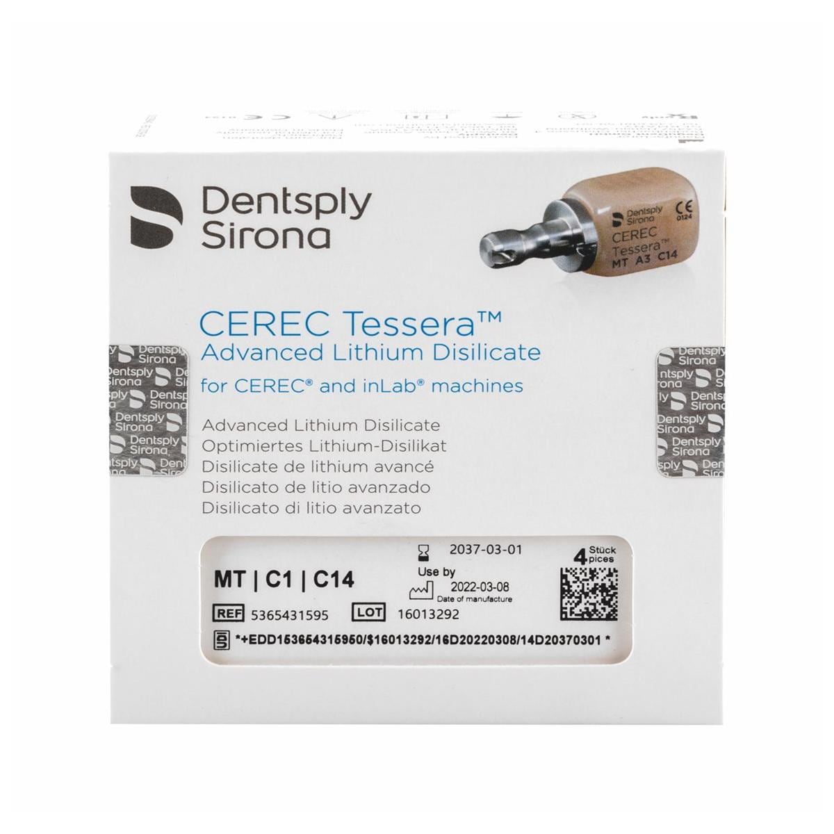 CEREC Tessera Bloc (MT) Medium Translucency C1 C14 4pk