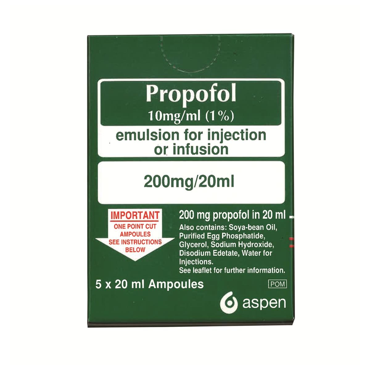 Propofol Emulsion Injection Ampoule 200mg/20ml 5pk