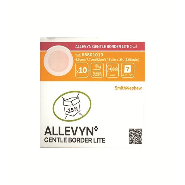 Allevyn Gentle Border Lite Dressing 8.6 x 7.7cm 10pk