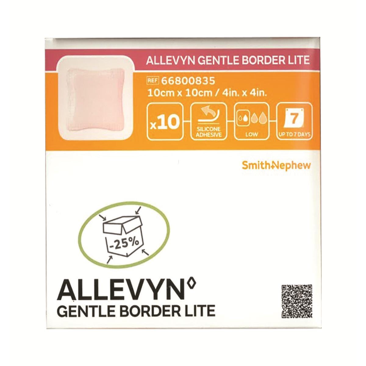 Allevyn Gentle Border Lite Dressing 10 x 10cm 10pk