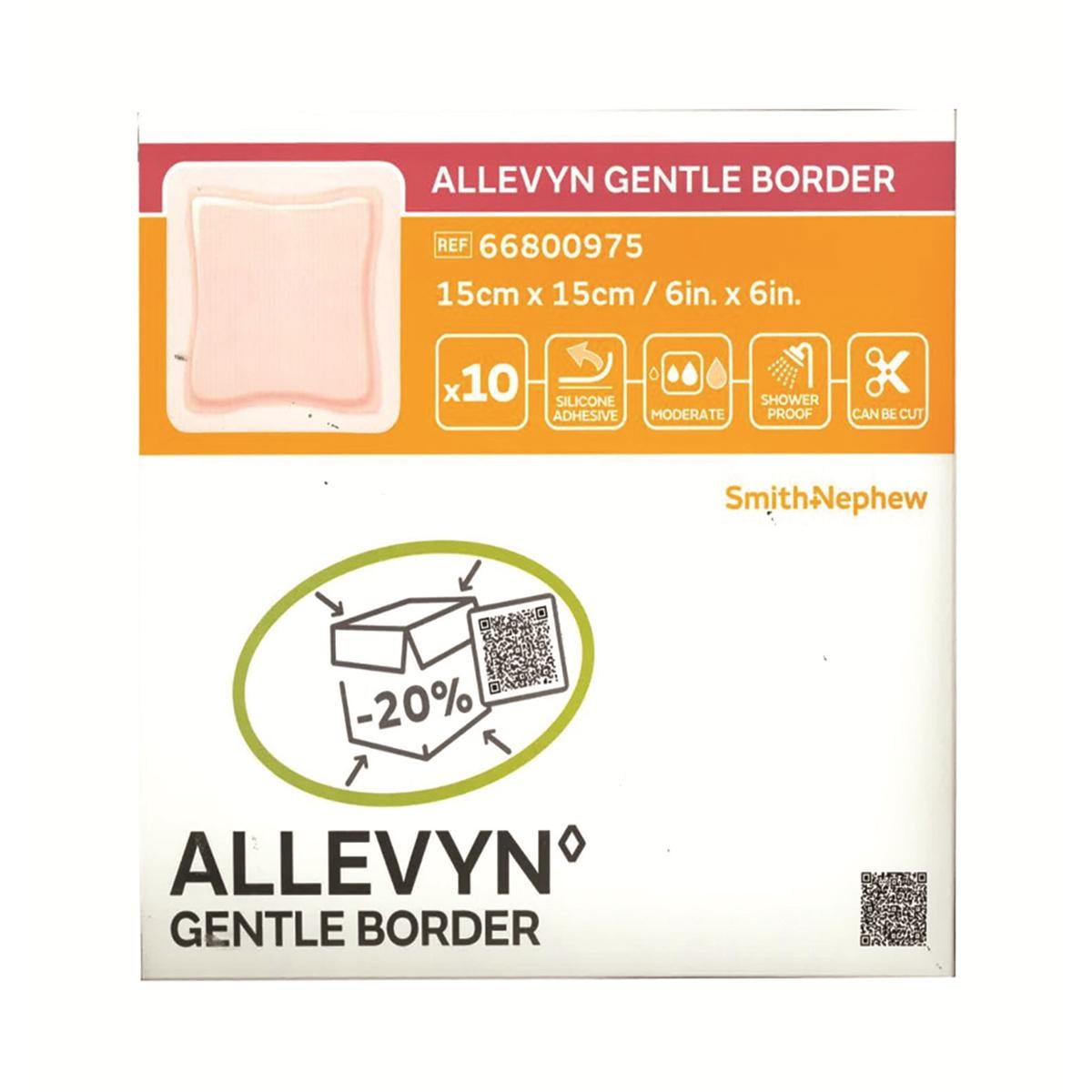 Allevyn Gentle Border Dressing 15 x 15cm 10pk