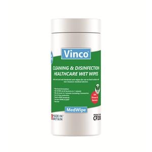 Vinco MedWipe Cleaning & Disinfection Biodegradable Wipes Canister 200pk