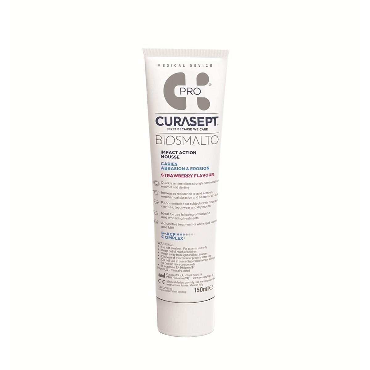 Curasept Biosmalto Action Mousse Strawberry 150ml